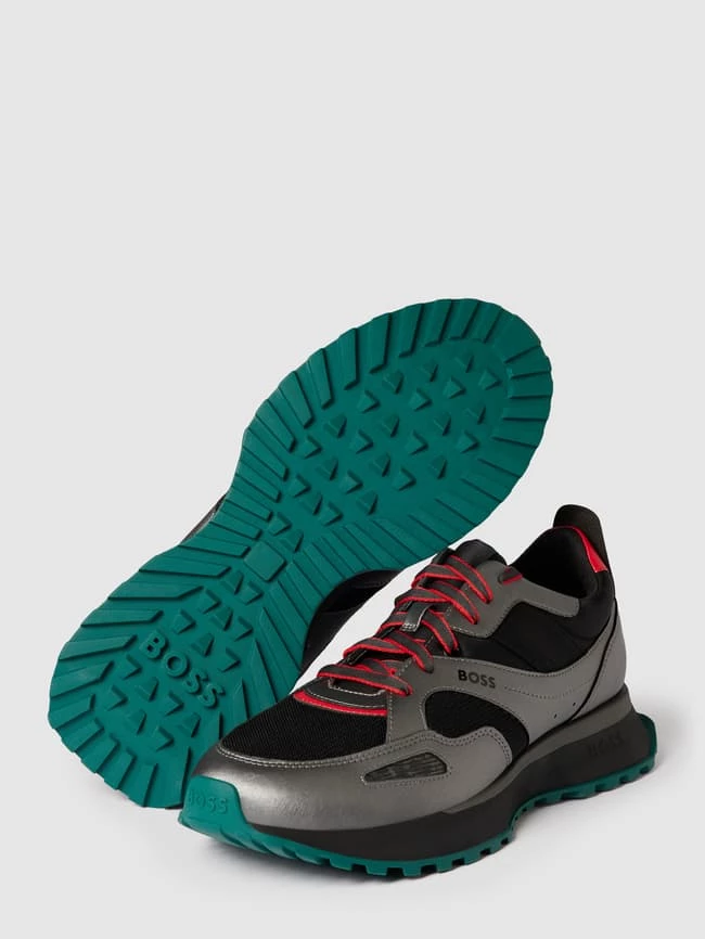 Bestes Angebot ? BOSS ? Sneaker Mit Kontrastbesatz In Metallic Modell 'Jonah' - Schwarz ⌛ – Bild 4