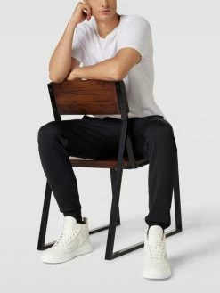 Auslauf ? BOSS High Top ? Sneaker Mit Label-Detail In Metallic Modell 'Baltimore' - Weiß ?