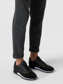 Brandneu ✔️ BOSS ? Sneaker Mit Kontraststreifen - Schwarz ?