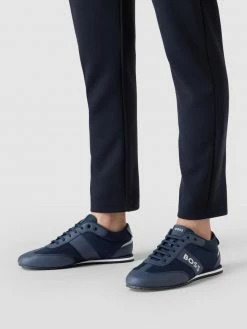 Top 10 ? BOSS ? Sneaker Mit Label-Print In Metallic Modell 'Rusham' - Marineblau ?