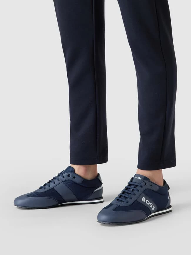 Top 10 ? BOSS ? Sneaker Mit Label-Print In Metallic Modell 'Rusham' - Marineblau ?