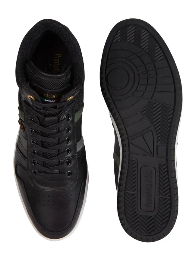 Billig ? Pantofola DOro High Top ? Sneaker Aus Leder - Schwarz ? – Bild 4