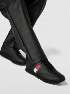 Schlussverkauf ? Tommy ? Jeans ? Sneaker Mit Label-Details Modell 'TOMMY ? Jeans LEATHER RUNNE' - Schwarz ?
