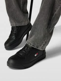 Bestes Angebot ? Tommy ? Jeans ? Sneaker Aus Leder-Mix Mit Label-Patch - Schwarz ?