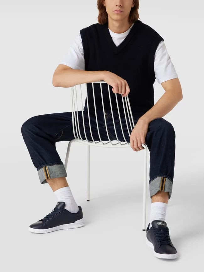 Billig ❤️ Polo Ralph Lauren ? Sneaker Aus Leder Modell 'SNEAKERS-HIGH' - Dunkelblau ?