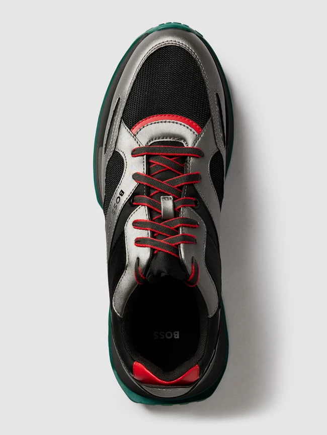 Bestes Angebot ? BOSS ? Sneaker Mit Kontrastbesatz In Metallic Modell 'Jonah' - Schwarz ⌛ – Bild 5