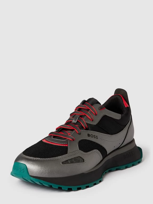 Bestes Angebot ? BOSS ? Sneaker Mit Kontrastbesatz In Metallic Modell 'Jonah' - Schwarz ⌛ – Bild 2