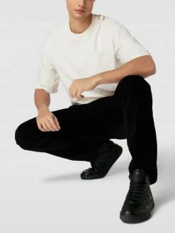 Billig ? BOSS High Top ? Sneaker Mit Label-Detail In Metallic Modell 'Baltimore' - Schwarz ?