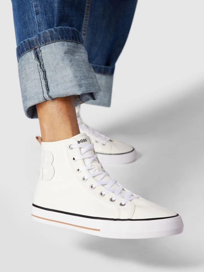 Aktion ✔️ BOSS High Top ? Sneaker Mit Label-Patch Modell 'Aiden' - Weiß ?